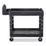Rubbermaid Commercial, BRUTE® Heavy Duty, Ergo Handle, Lipped Shelf, Medium, Utility Cart, Black