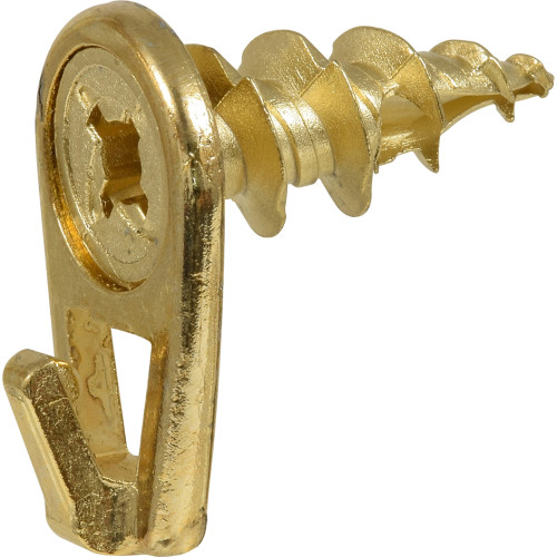 Hillman Small Self-Drilling Brass Wall Driller Picture Hangers 35lb package of 4