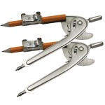Charles Leonard Ball Bearing Compass with Golf Pencil, Safety Point, 12 Per Pack, 2 Packs CHL77365-2