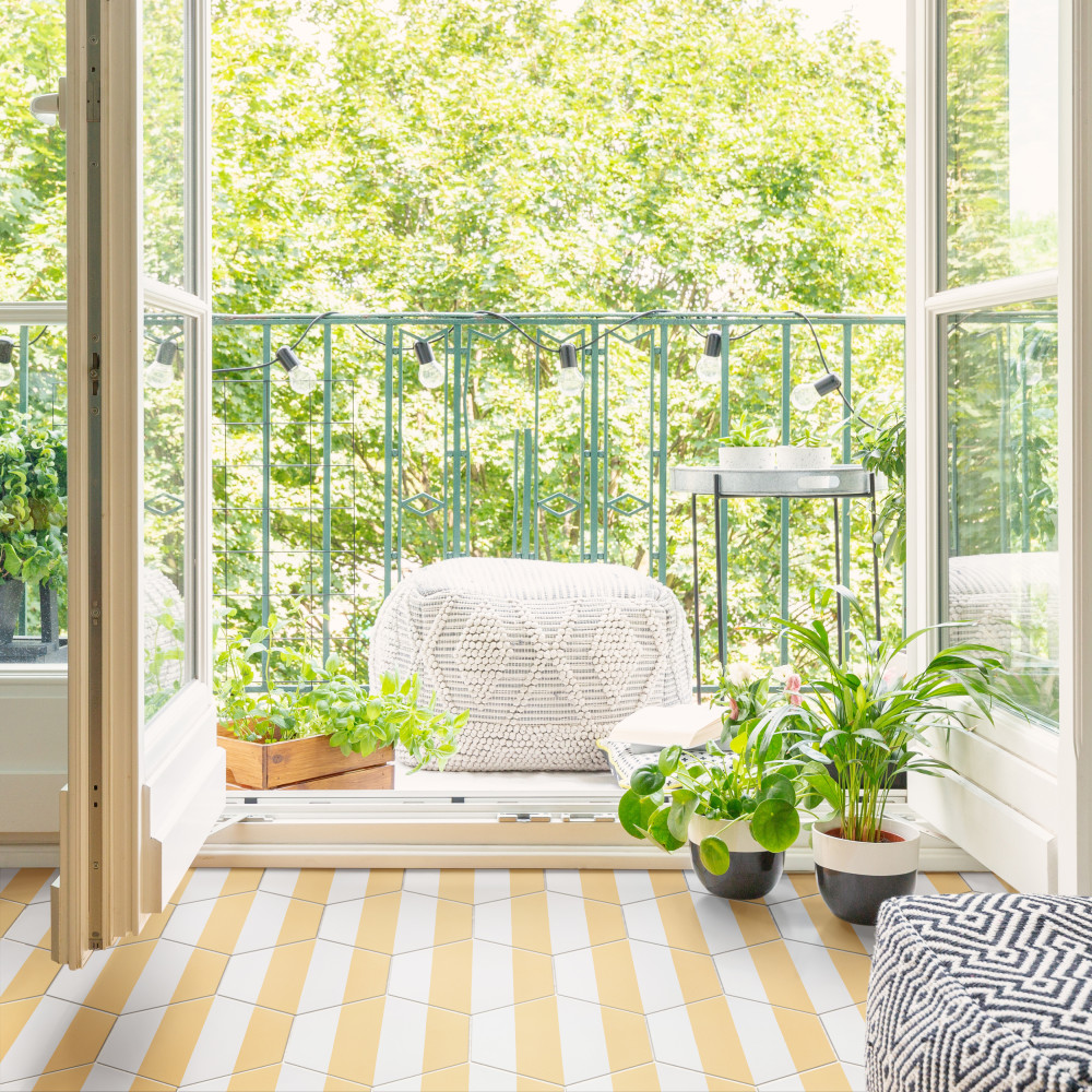 Porto Capri Hex Dandelion 8-5/8 in. x 9-7/8 in. Porcelain Floor and Wall Tile