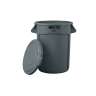Rubbermaid Commercial, BRUTE, Self-Draining, Round, Resin, 32 gal, Gray, Receptacle Lid