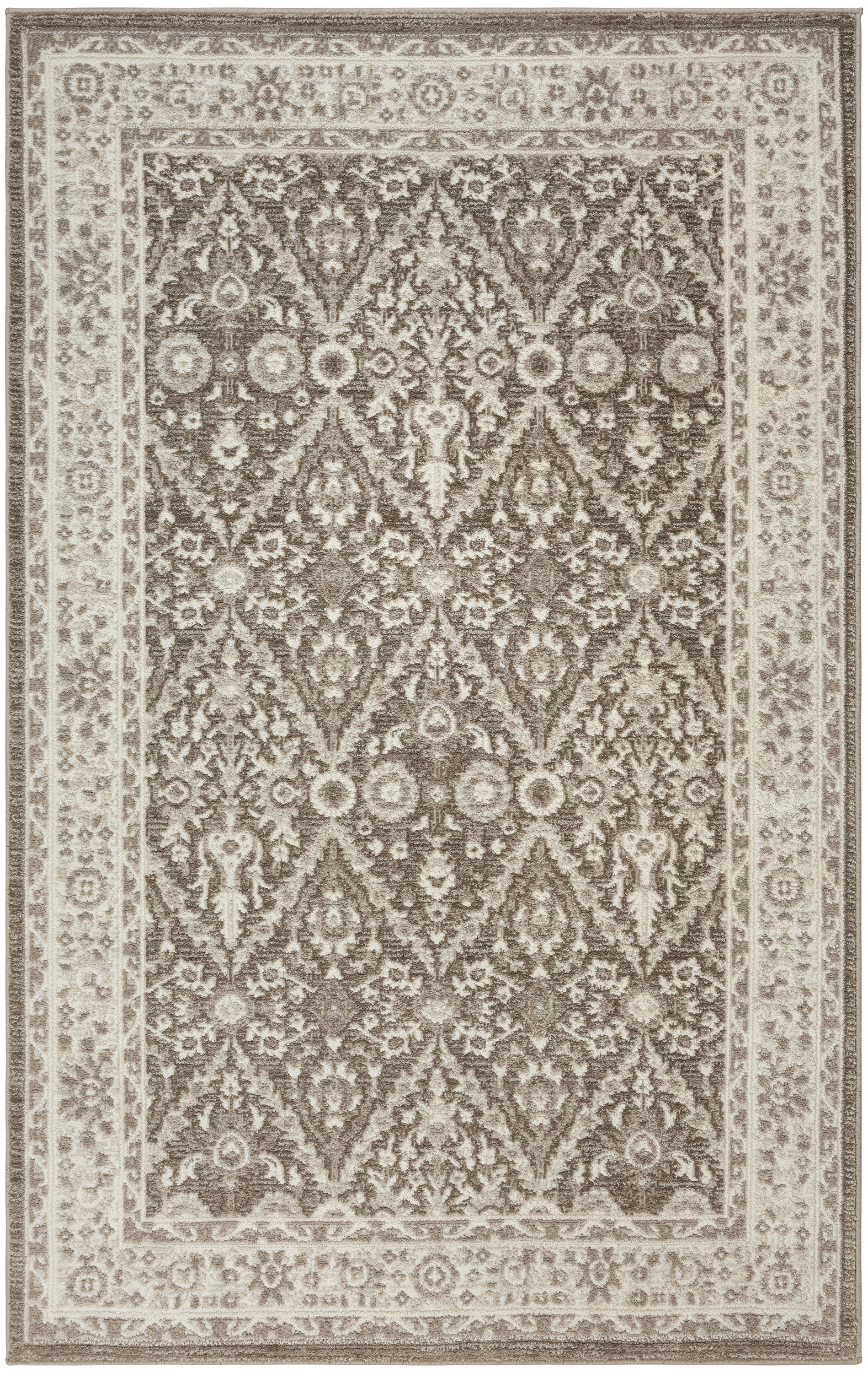 Nourison Eco Cycle 5'3" x 7'3" Ivory Mocha Vintage Indoor Rug