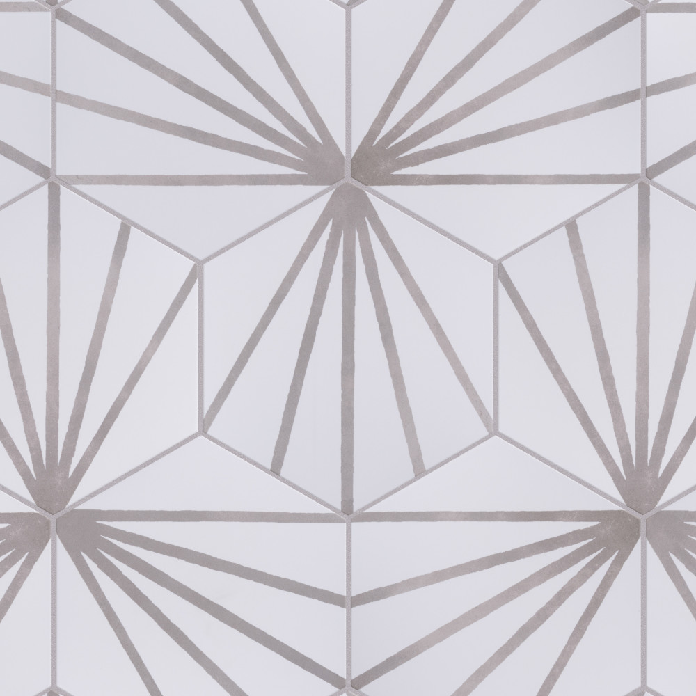 Horizon Dawn Hex Gris 7-3/4 in. x 9 in. Porcelain Floor and Wall Tile