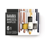 Liquitex BASICS Acrylic Paint Metallic & Iridescent Colors 22 mL Tubes Set of 6