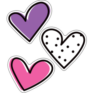 Kind Vibes Doodle Hearts Cut-Outs, Pack of 36