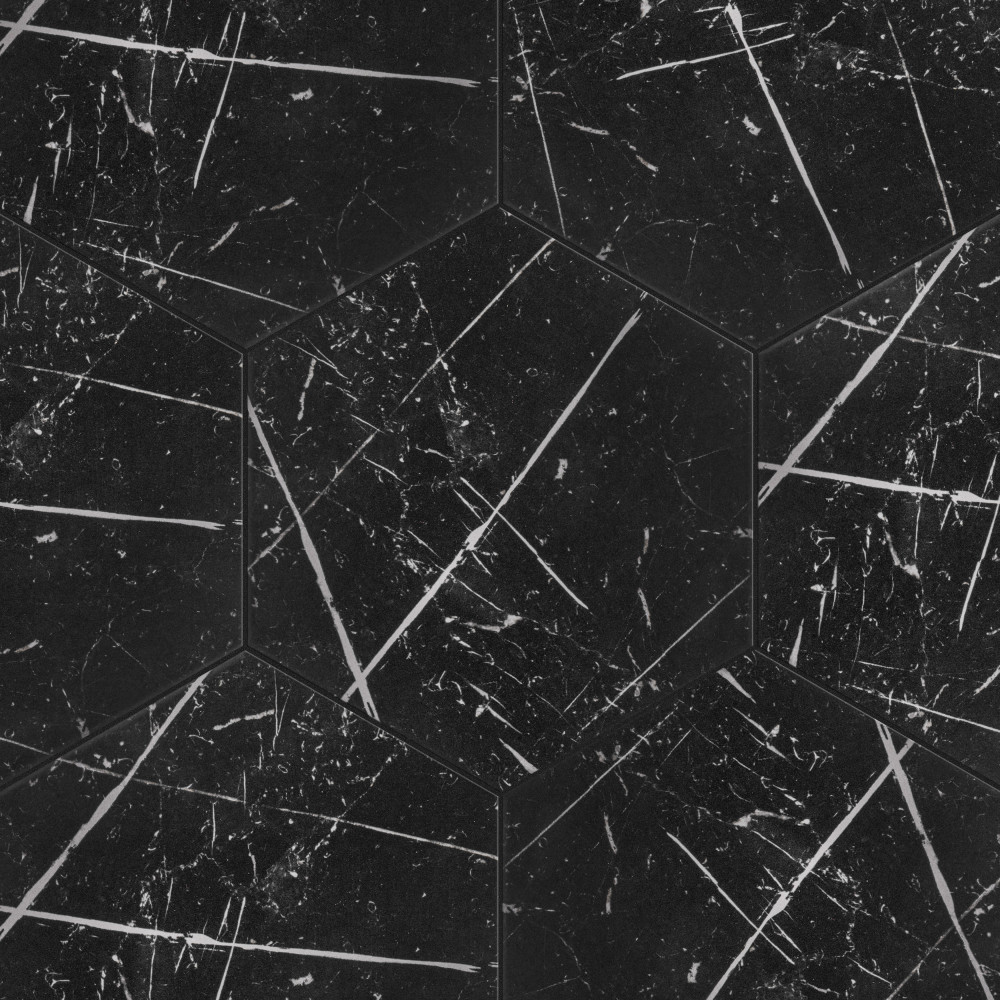 Timeless Marquina Hex 8-5/8 in. x 9-7/8 in. Porcelain Floor and Wall Tile