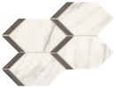 Castellina White And Midnight Gray 13×17 Elongated Hex Mosaic Polished