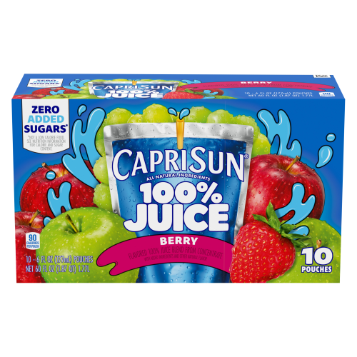 Capri Sun® 100% Juice Berry Flavored Juice Blend, 10 ct Box, 6 fl oz Pouches Image