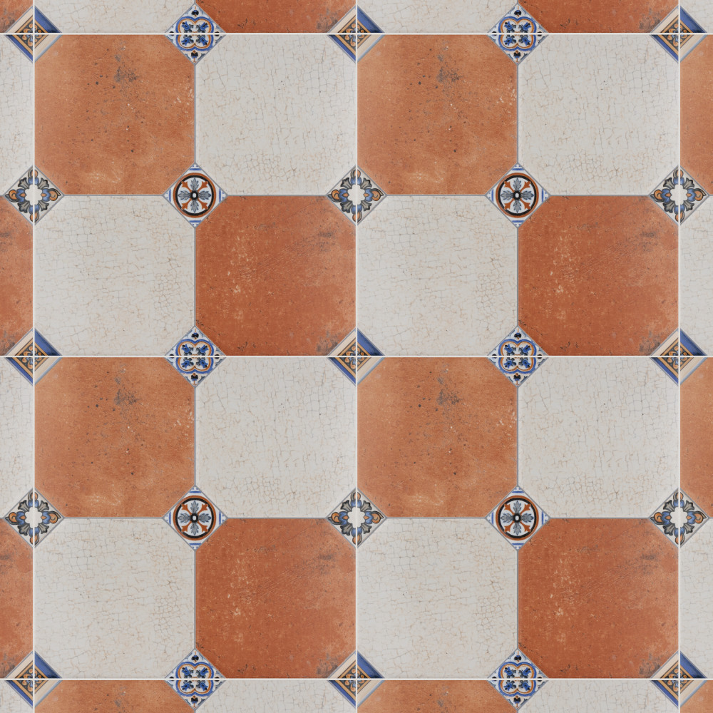 Manises Decor Mix 13.13x13.13 Square Ceramic Floor and Wall Digital Pattern