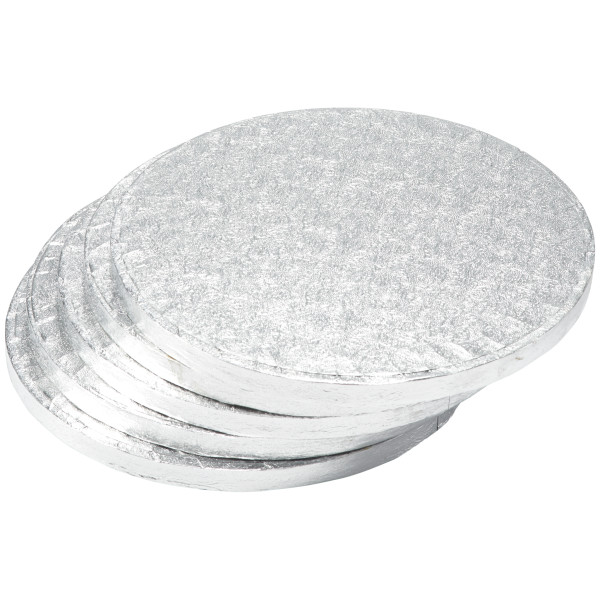 8" Round Silver Foil Cake Board