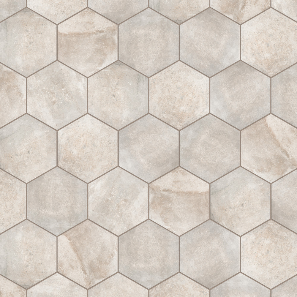 Boston Ferro Hex Bianco 14-1/8 in. x 16-1/4 in. Porcelain Floor and ...