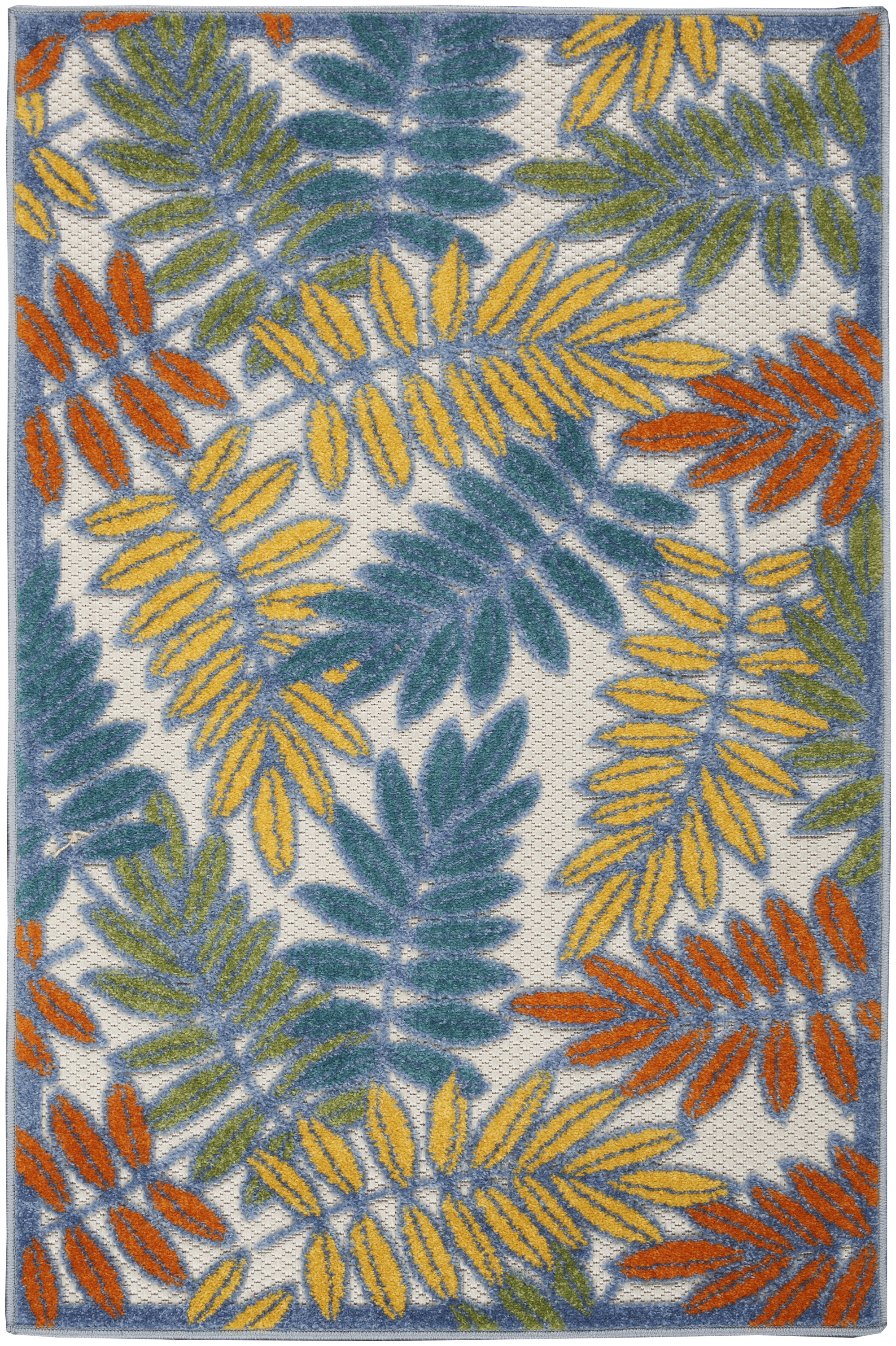 Nourison Aloha 2'8" x 4' Ivory Multicolor Tropical Rug
