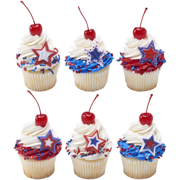 Printed Star Assortment Cupcake Rings