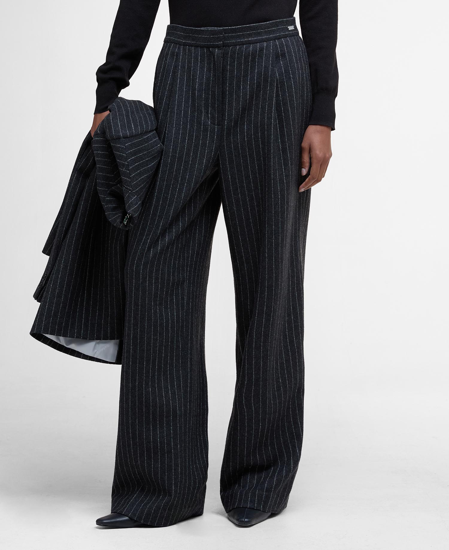 Blakely Striped Wide-Leg Trousers image number 1