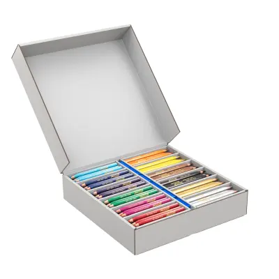 Prang Easy to Hold, Short Triangular Colored Pencils with Sharpener, 12 Colors, 144 Count