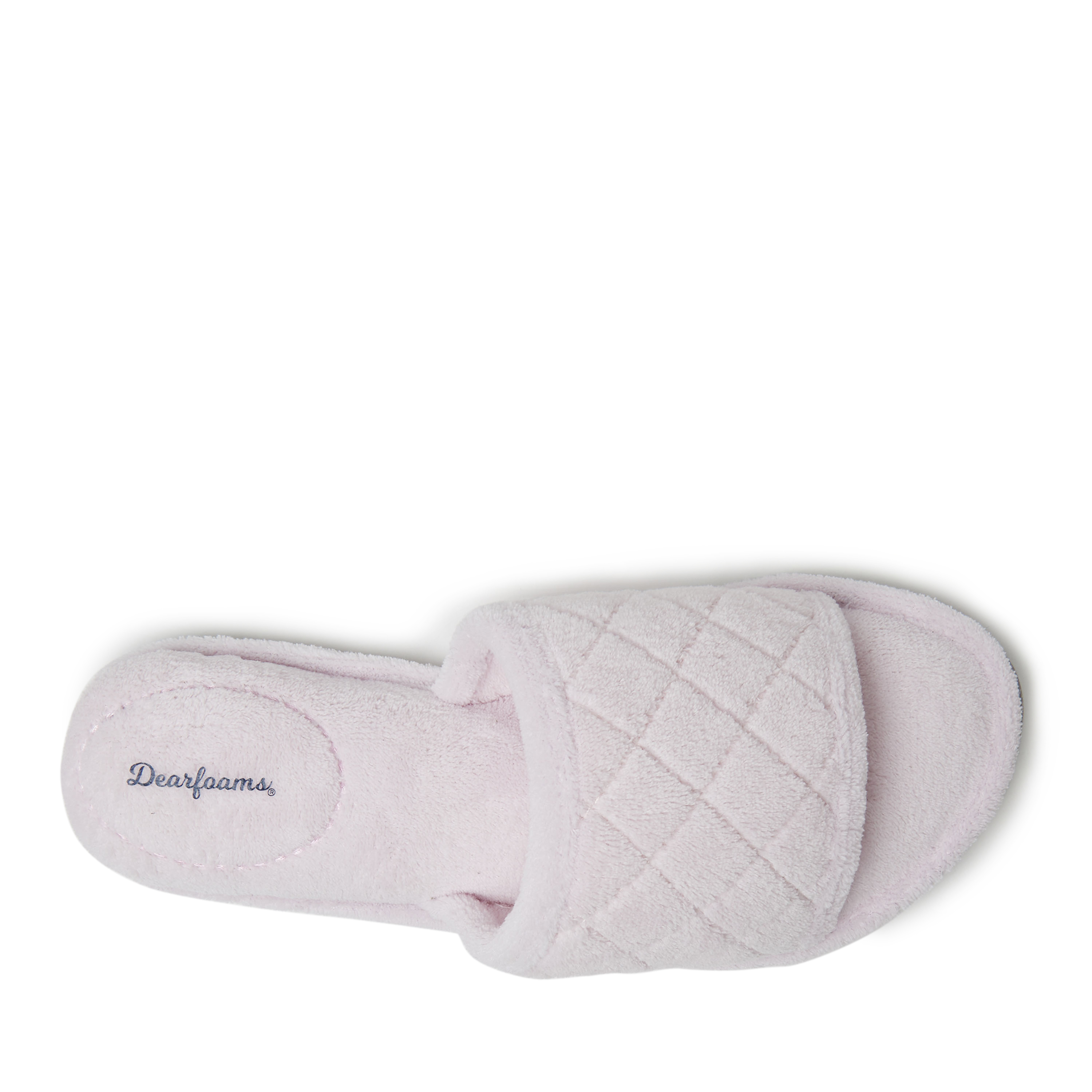 Dearfoams Women's Beatrice Quilted Microfiber Terry Shower Slide House Slipper - 第 15/34 張圖片