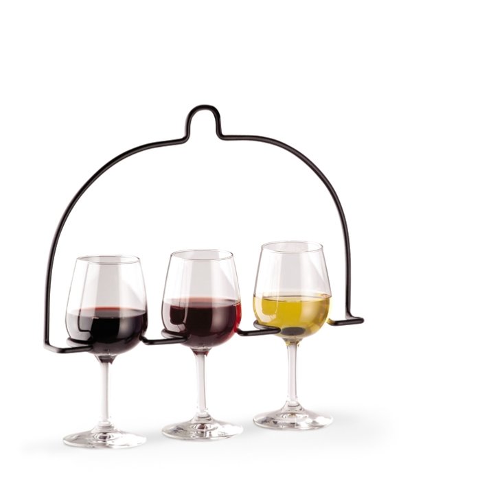 Three-compartment inline wire flight caddy in black