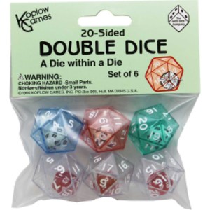 20-Sided Double Dice, Set of 6