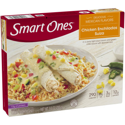 Smart Ones Chicken Enchiladas Suiza w/ Sour Cream, Green Chile & Spanish Rice Frozen Meal, 9 oz Box
