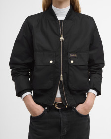 Patsy Waxed Bomber Jacket Black