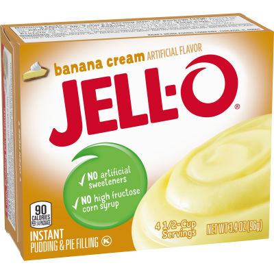 Jell-O Banana Cream Instant Pudding & Pie Filling, 3.4 oz Box