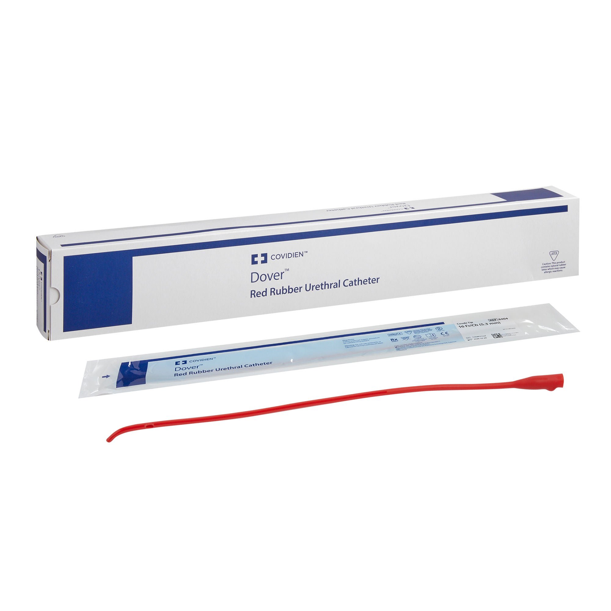 Dover™ Urethral Catheter, 16 Fr., Coudé, Orange