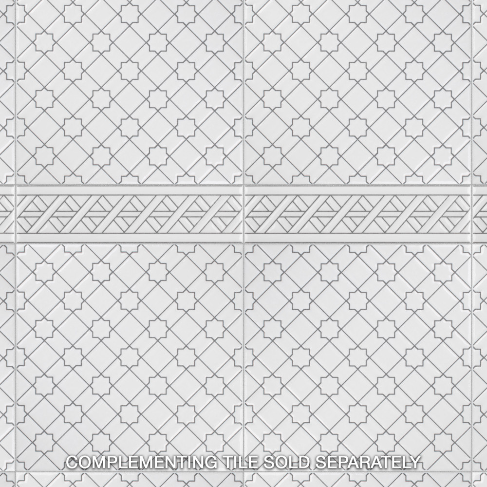 Sevillano Listello Camino White 2 in. x 7-7/8 in. Ceramic Wall Trim