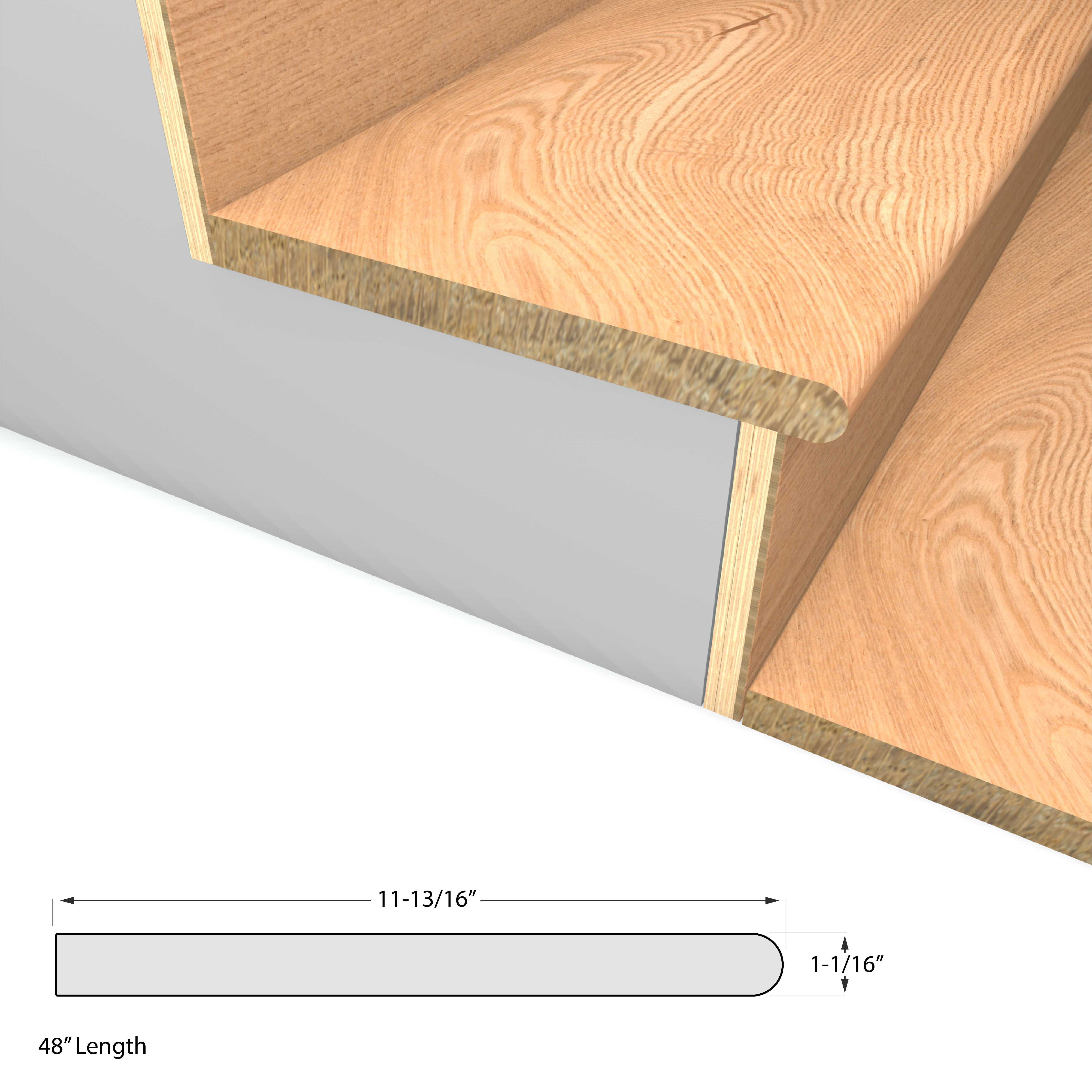 Refined Ash Stair Tread view 2