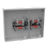 Meter Socket, Ringless, 100A, 300V, 1-Phase, 4-Jaw, OH/UG, Small Closing Plate, Horn Bypass, Surface-Mount, NEMA 3R