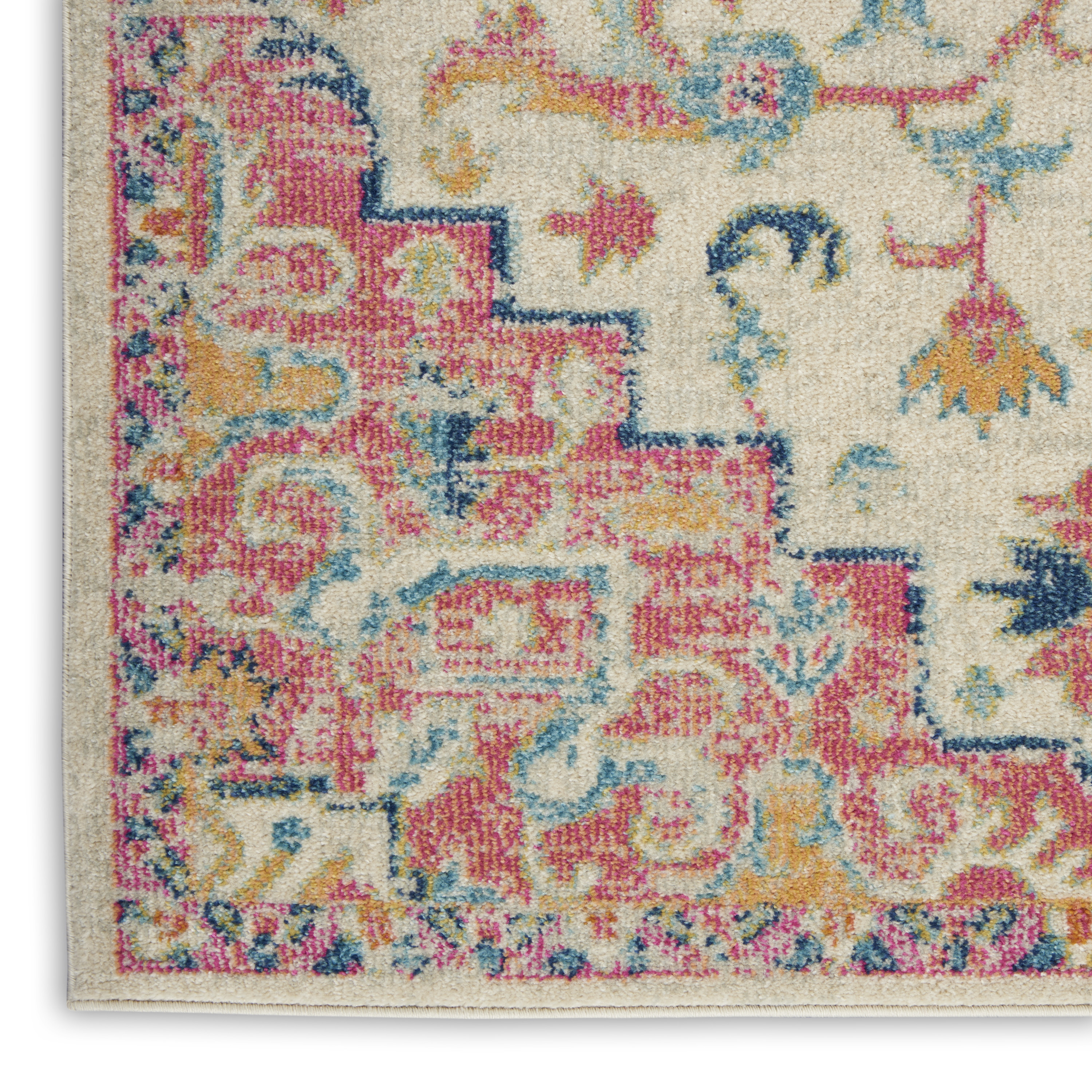 Nourison Passion 6'7" x 9'6" Ivory Pink Bohemian Indoor Rug