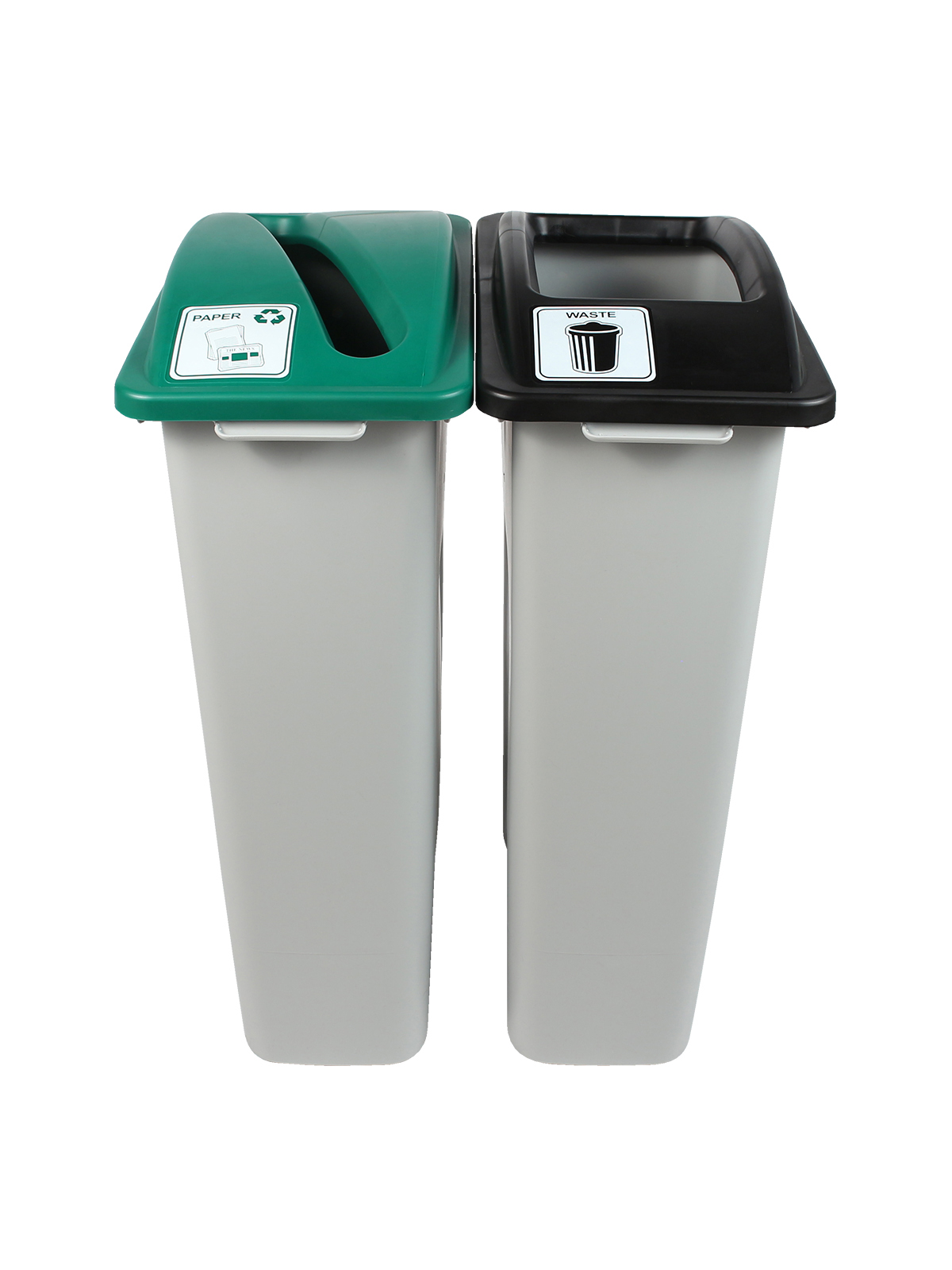 WASTE WATCHER – Double – Kit – Paper-Waste – Slot-Full – Grey-Green-Black