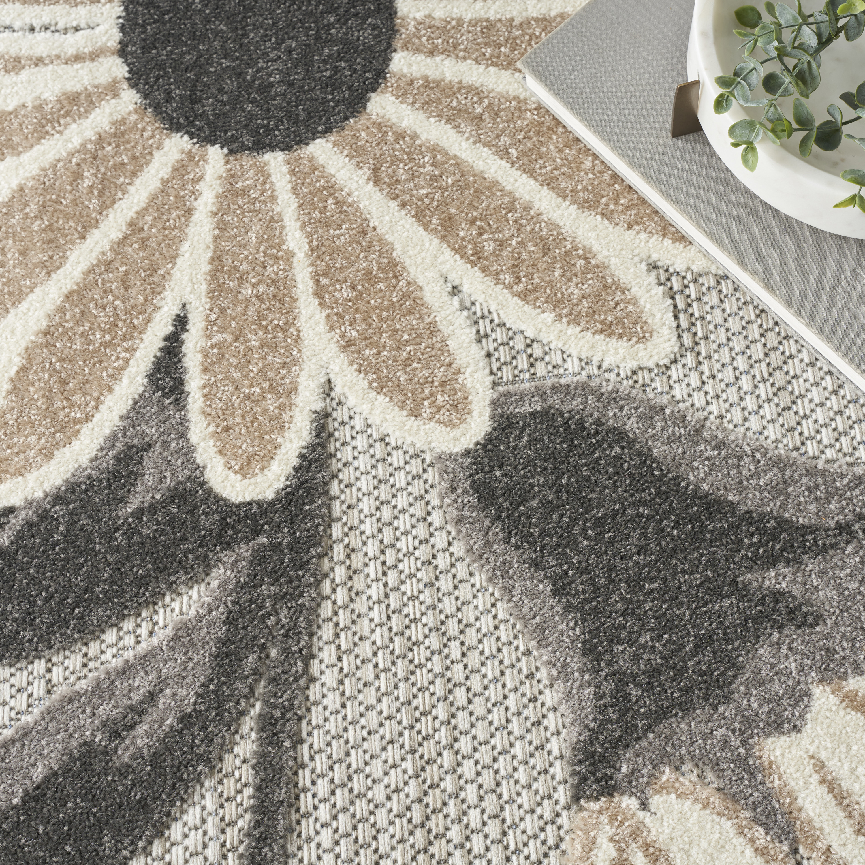 Nourison Aloha 7'10" x 10'6" Beige Contemporary Rug