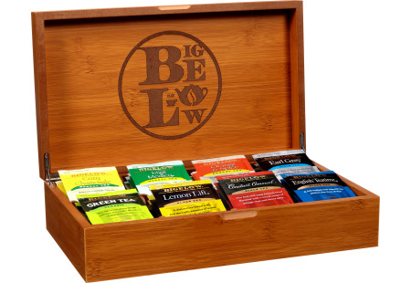 Engraveable Wooden Tea Chest with 8 flavors
