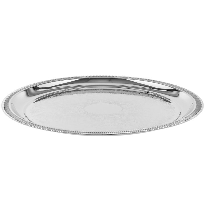 18 ⅝-inch Elegant Reflections round stainless steel serving tray