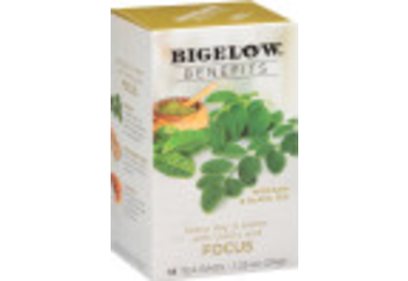 Bigelow Benefits Moringa and Black Tea - Case of 6 boxes - total of 108 teabags