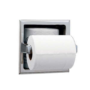 Bobrick, Recessed, 2-Roll, Standard Bath Tissue Dispenser, Chrome