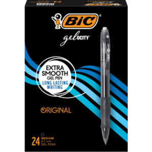 Gelocity Original Retractable Gel Pens, Medium Point (0.7mm), Black, Perfect for Everyday Writing, 24-Count Pack