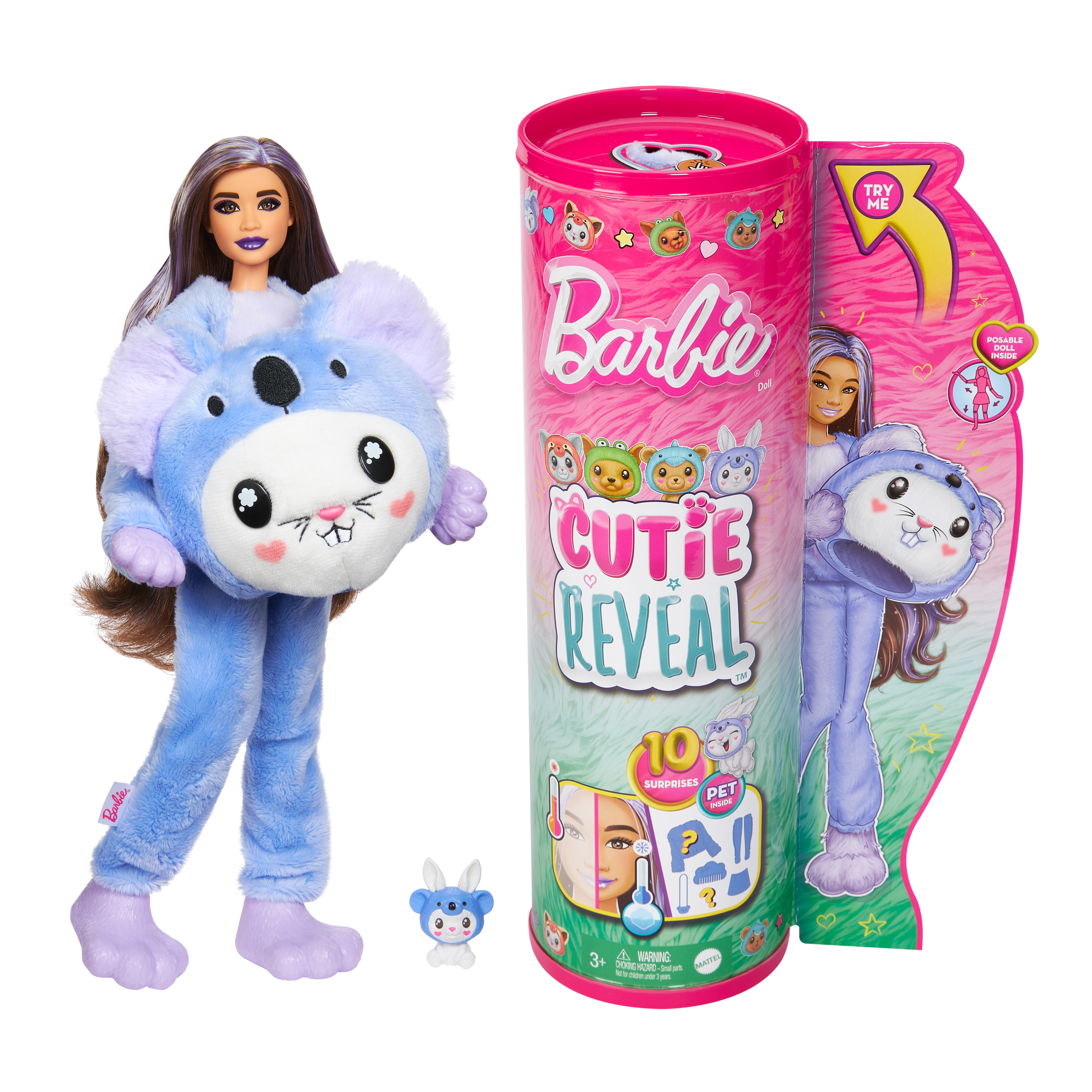 Barbie Cutie Reveal Costume-Themed Doll & Accessories with 10 Surprises, Bunny as a Koala