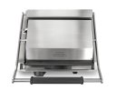 120-volt single panini sandwich grill with cast-iron flat plates and NEMA 5-15P Plug