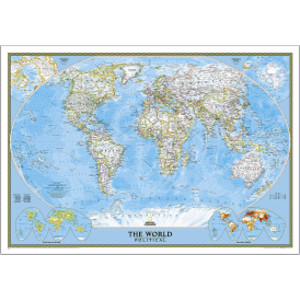 World Classic Map, Laminated, 43.5" x 30.5"