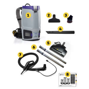 ProTeam, GoFit 6 PH w/ Commercial Power Nozzle Kit, 12", Backpack Vacuum