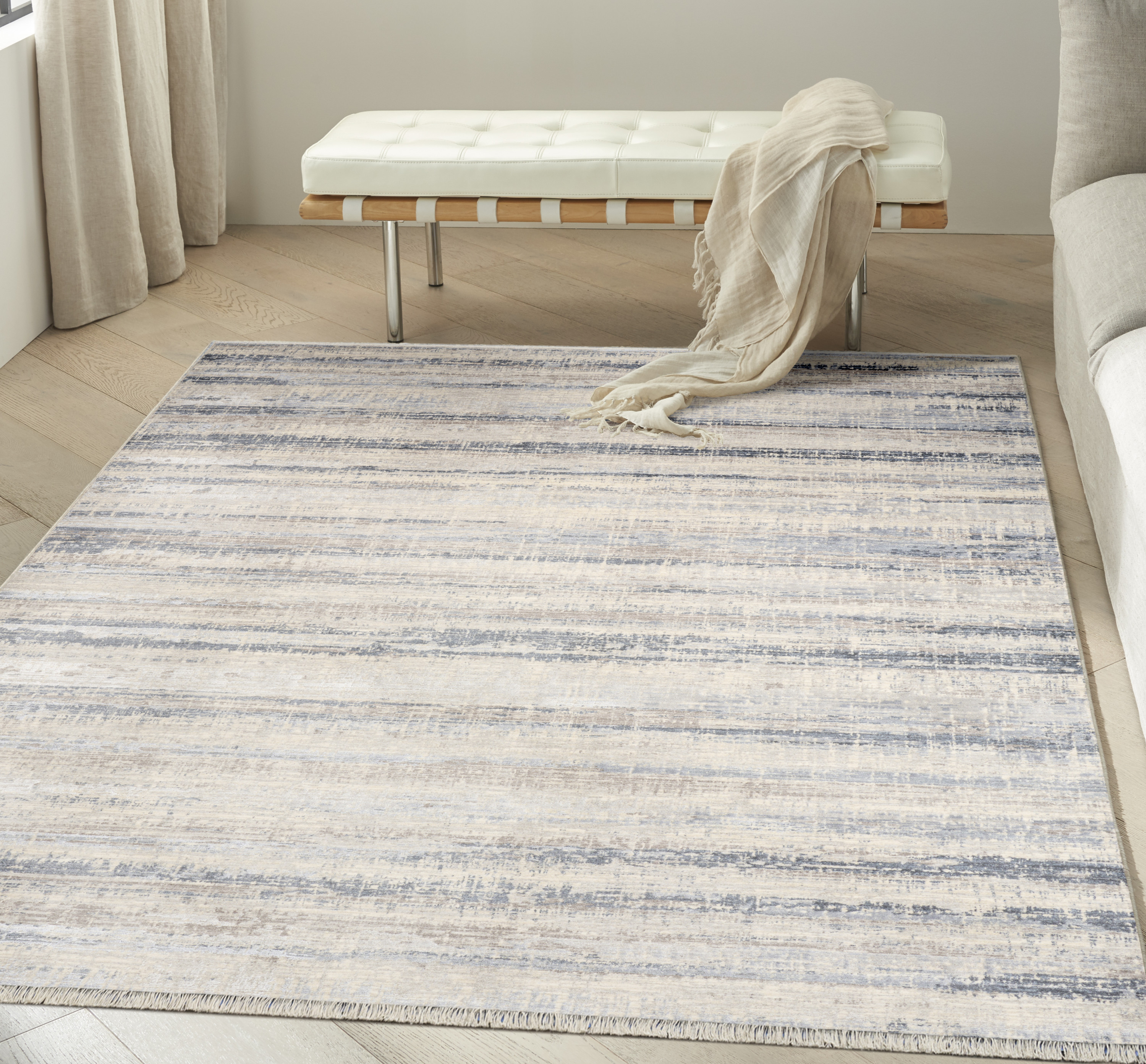 Calvin Klein CK089 Drift 7'10" x 10'2" Blue Modern Indoor Rug