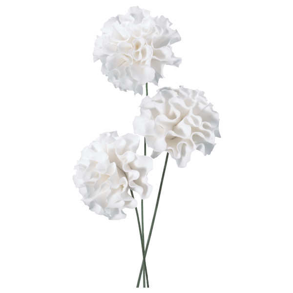 White Carnation Gum Paste Flowers