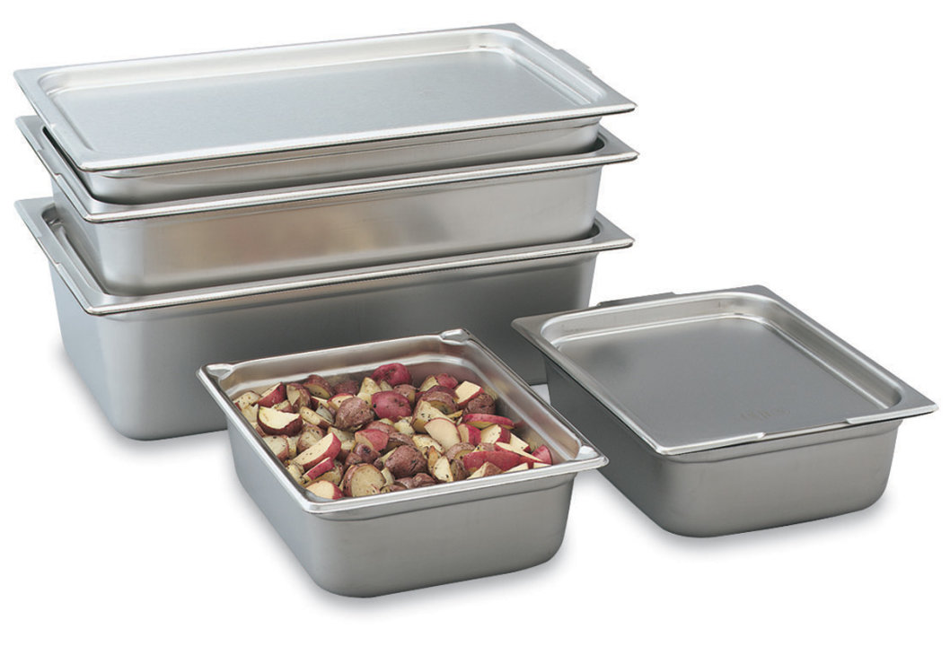 Half-size 8-inch-deep Super Pan® heavy-duty stainless steel transport pan