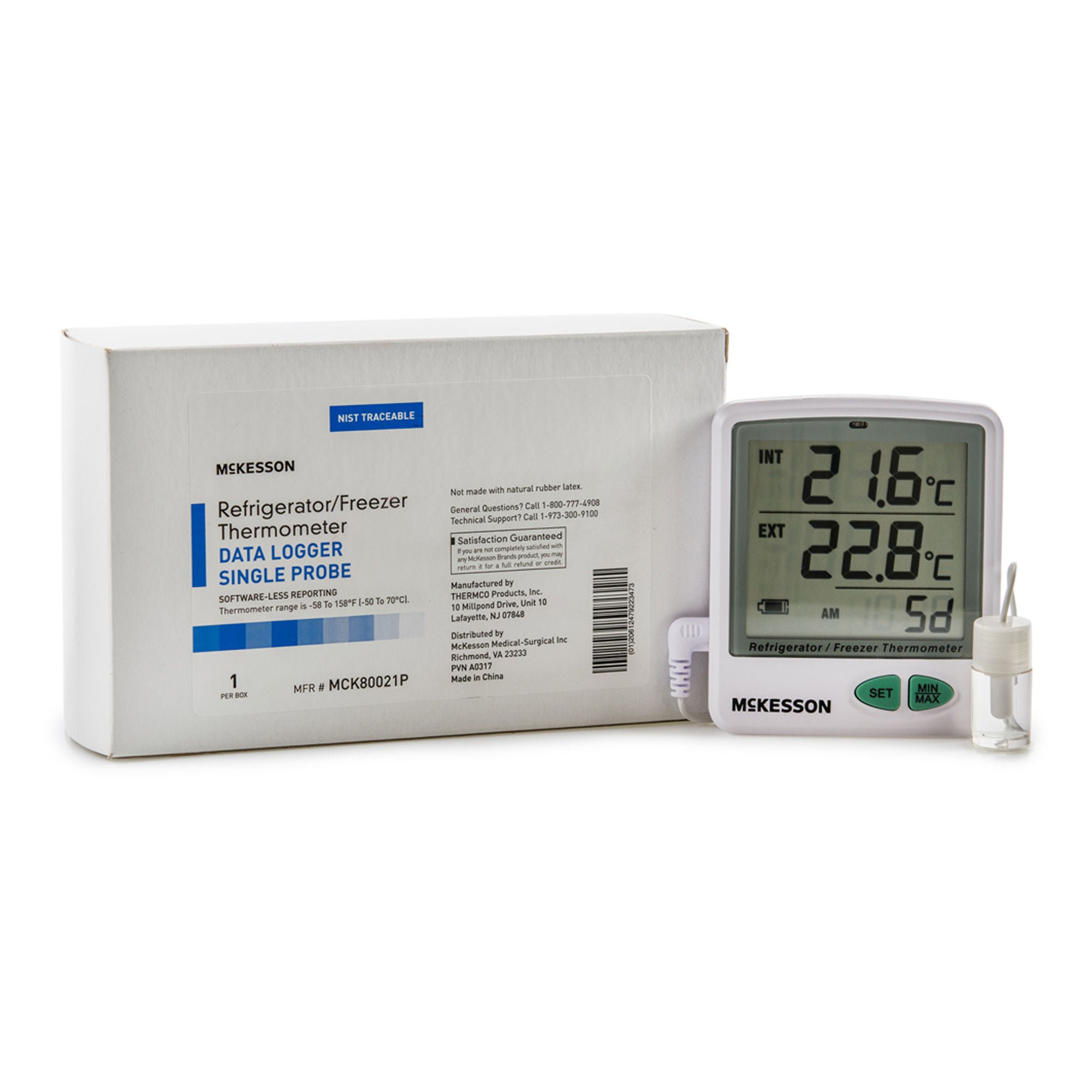 McKesson Datalogging Refrigerator/Freezer Thermometer, -58° to +158° F
