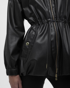 Riley Faux-Leather Casual Jacket Classic Black
