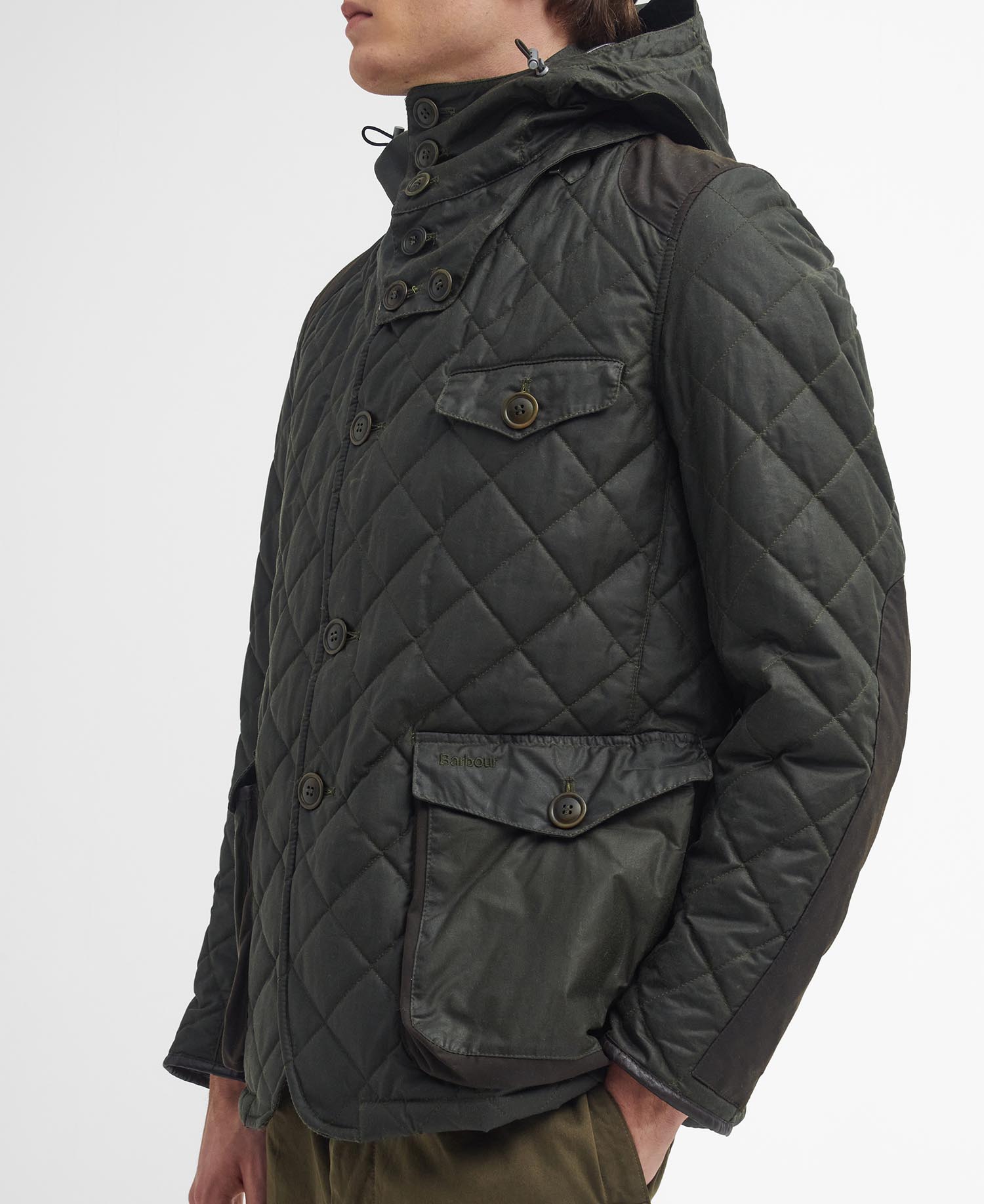 Barbour x TO KI TO Driving Quilted Waxed Jacket image number 6