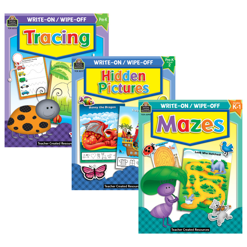 Fine Motor Fun Write & Wipe Activity Book Kit – Mazes, Tracing, and Hidden Pictures