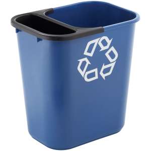 Rubbermaid Commercial, Recycling, 7 gal, Resin, Blue, Rectangle, Receptacle