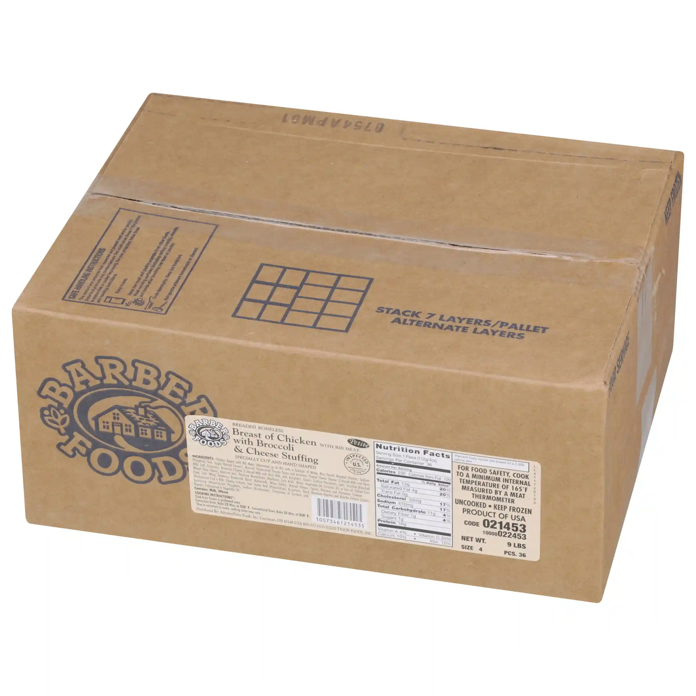 Barber Foods® Uncooked Breaded Broccoli & Cheese Boneless Stuffed Chicken Breasts 4 oz._image_5